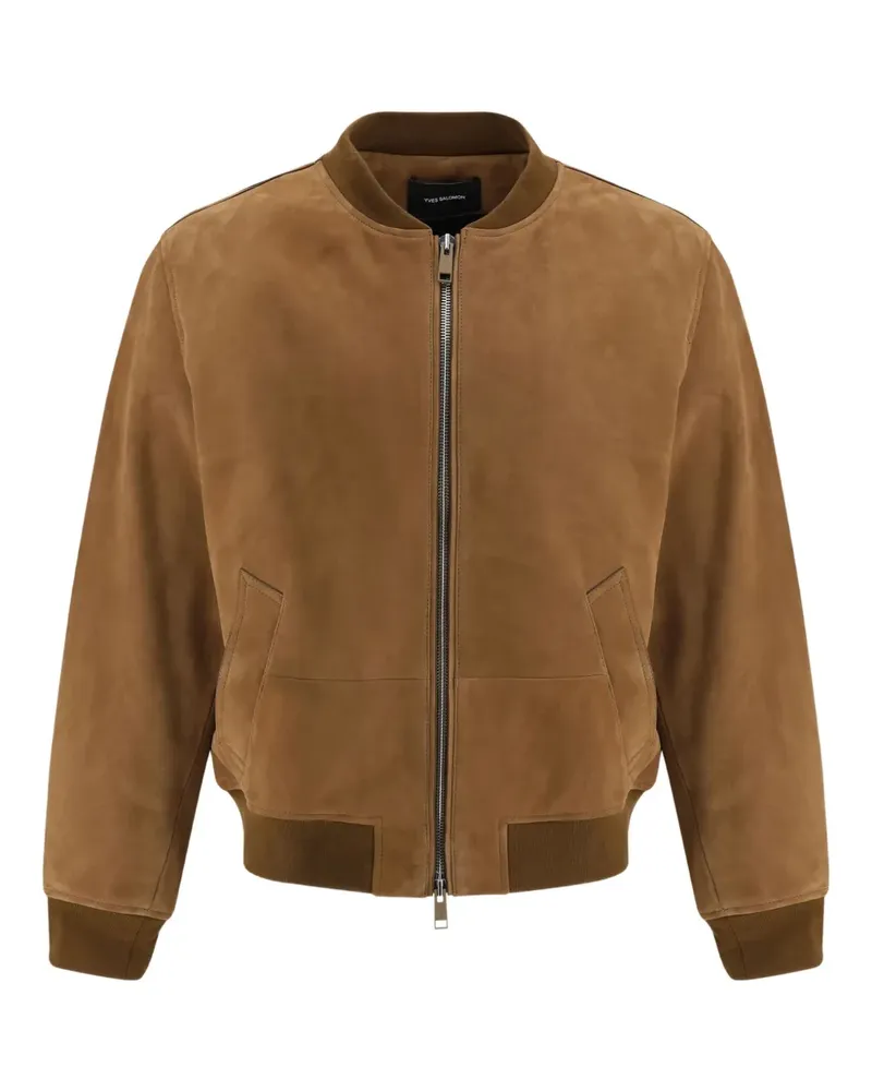Yves Salomon Klassische Lederjacke - Braun Braun