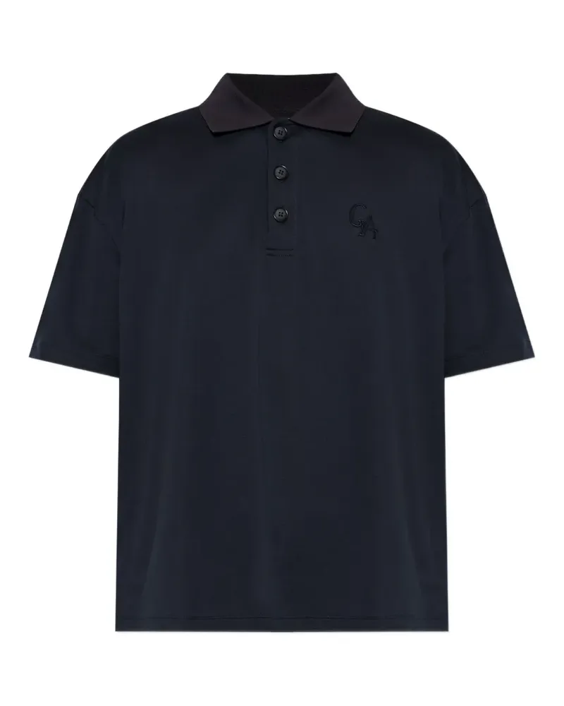 Giorgio Armani logo-embroidered polo shirt - Blau Blau