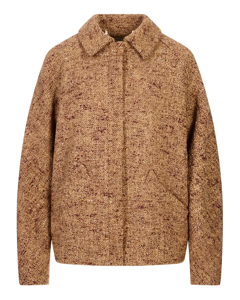 Kiton sequin-embellished bouclé jacket - Braun Braun