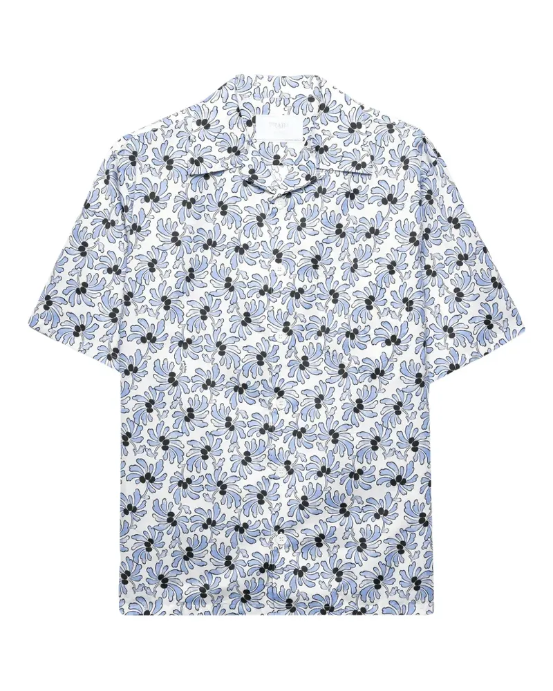 Prada Bowlinghemd mit Print - Weiß Weiß