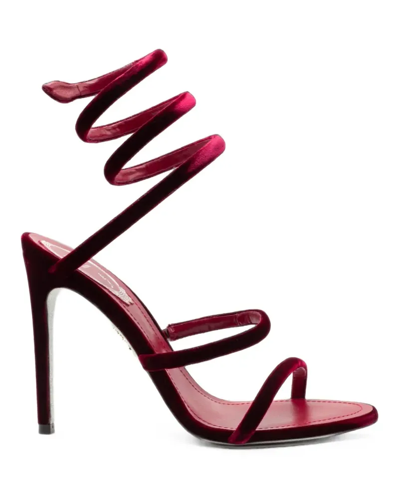 René Caovilla Cleo Sandalen in Wickeloptik - Rot Rot