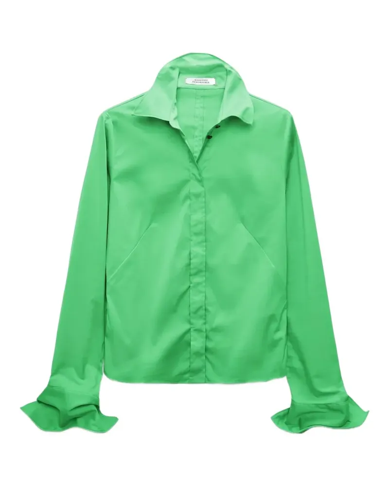 Dorothee Schumacher Gerüschte Popeline Love Bluse - Grün Grün