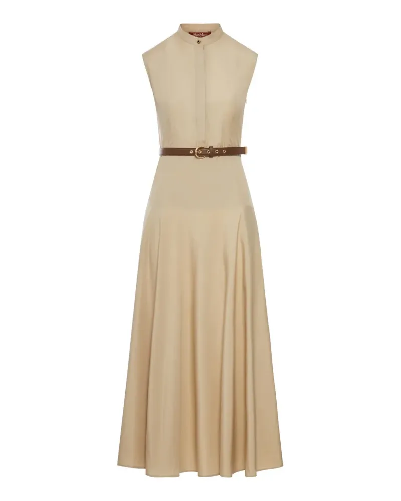 Max Mara Maxikleid mit Gürtel - Nude Nude