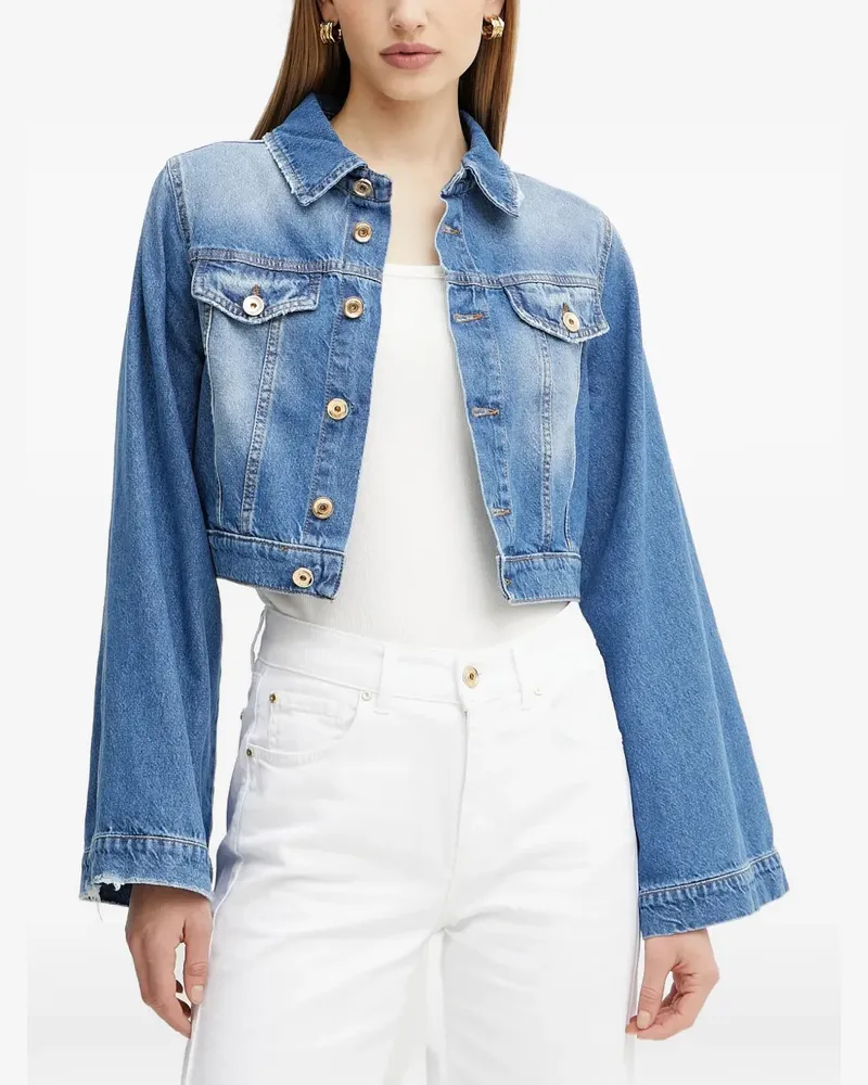 Fracomina button frayed jacket - Blau Blau