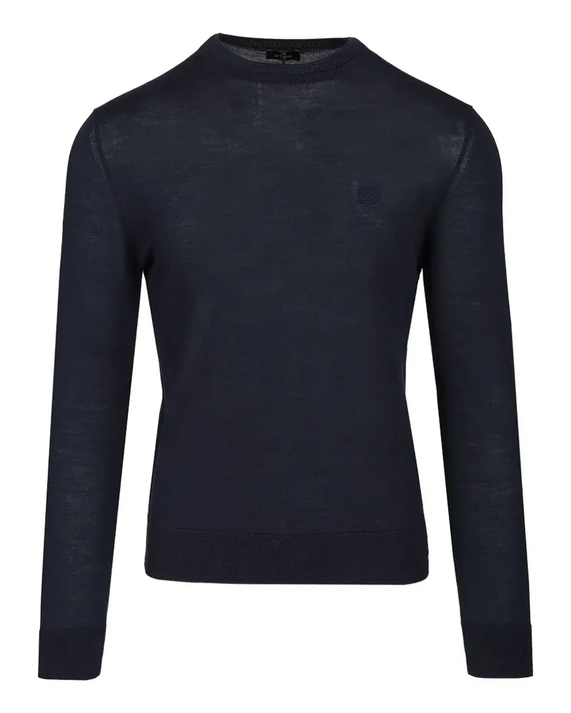 Etro Fuji Pullover mit Logo - Blau Blau