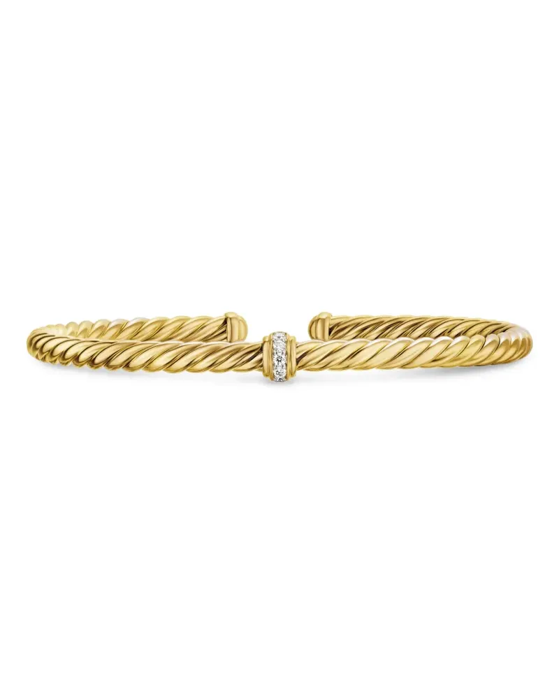 David Yurman 18kt Cablespira® Flex Station Gelbgoldarmreif mit Diamanten Gold