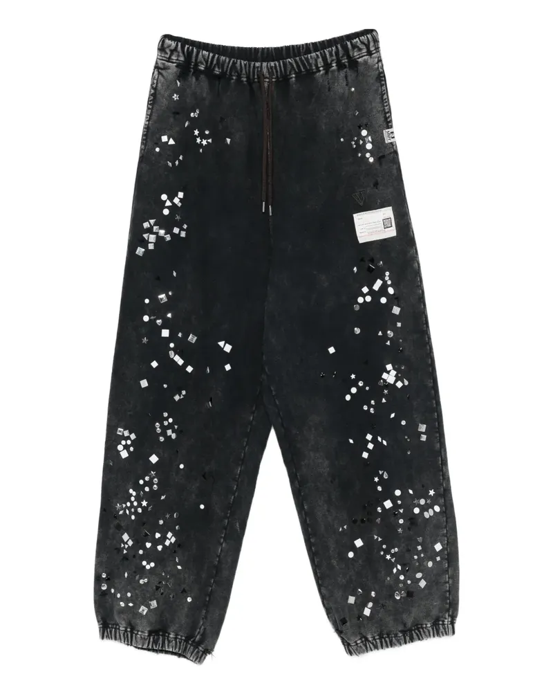 MIHARAYASUHIRO embellished drawstring track pants - Schwarz Schwarz