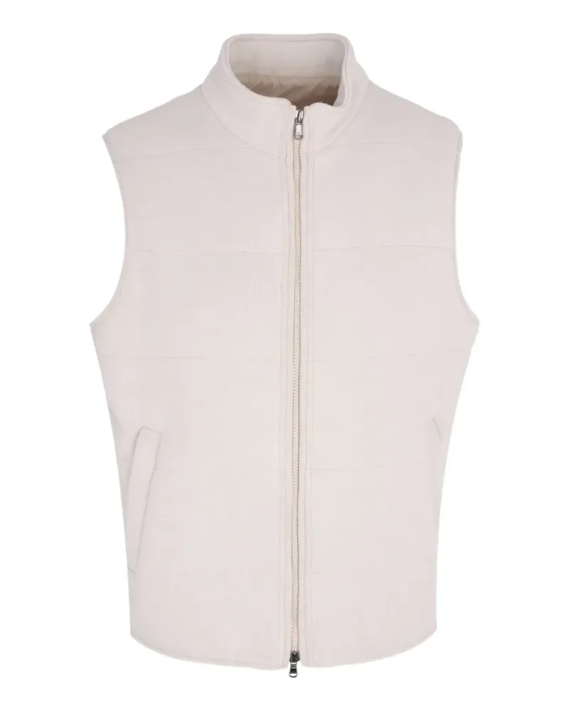 BARBA Gesteppte Weste mit Reißverschluss - Nude Nude