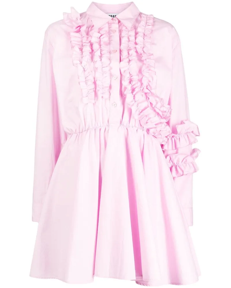 MSGM Hemdkleid mit Rüschendetail Rosa