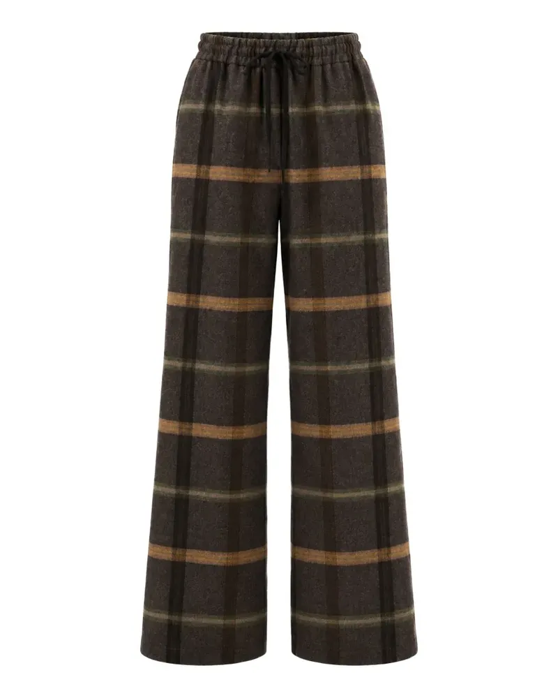 ALYSI tartan flannel trousers - Braun Braun
