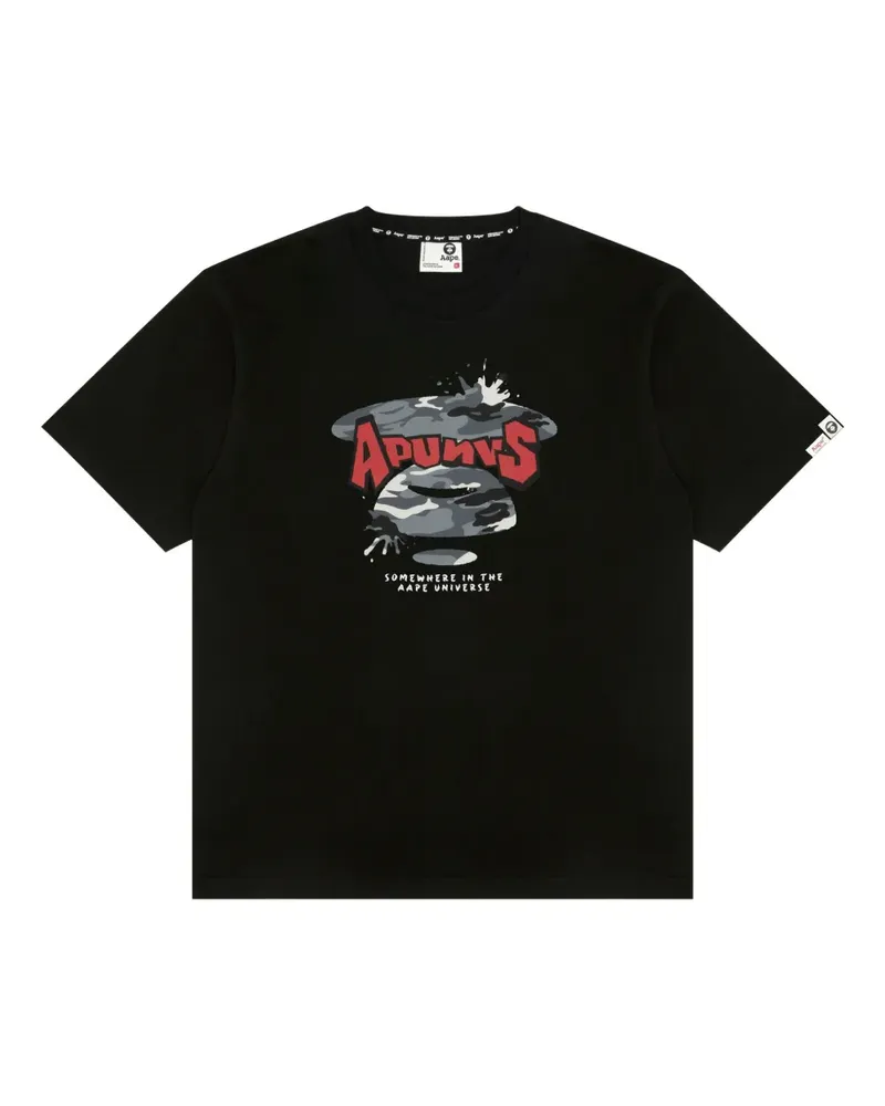 BAPE T-Shirt mit Affenkopf - Schwarz Schwarz