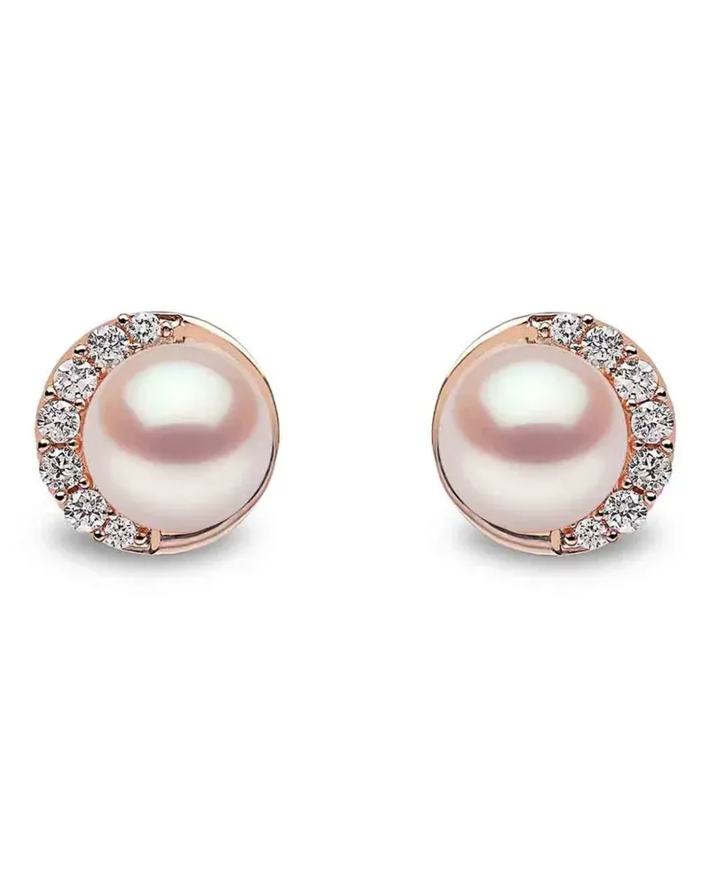YOKO London Trend Ohrringe mit Süßwasserperlen und Diamanten - Rosa Rosa