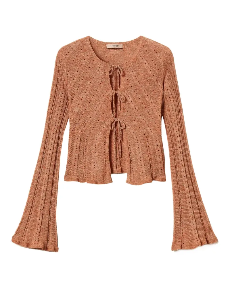 Twin-Set tie-front knitted cardigan - Orange Orange
