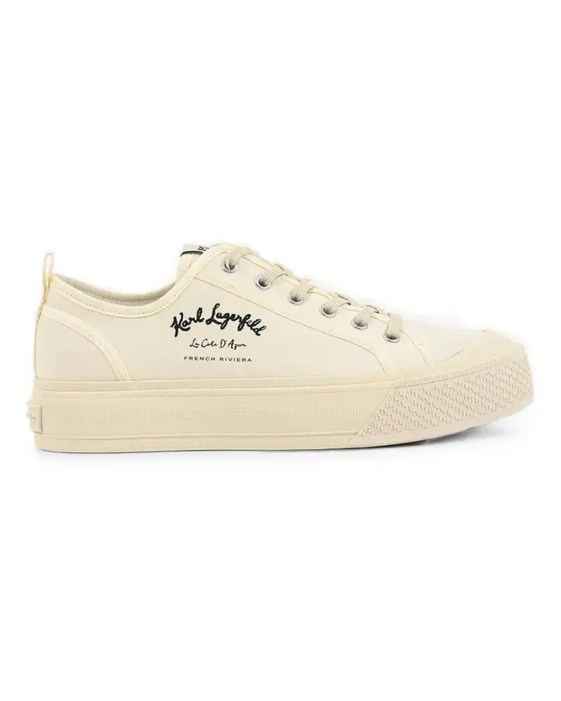 Karl Lagerfeld logo-print platform sneakers - Nude Nude