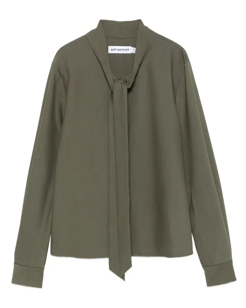 Self-Portrait Langärmelige Bluse - Grün Grün