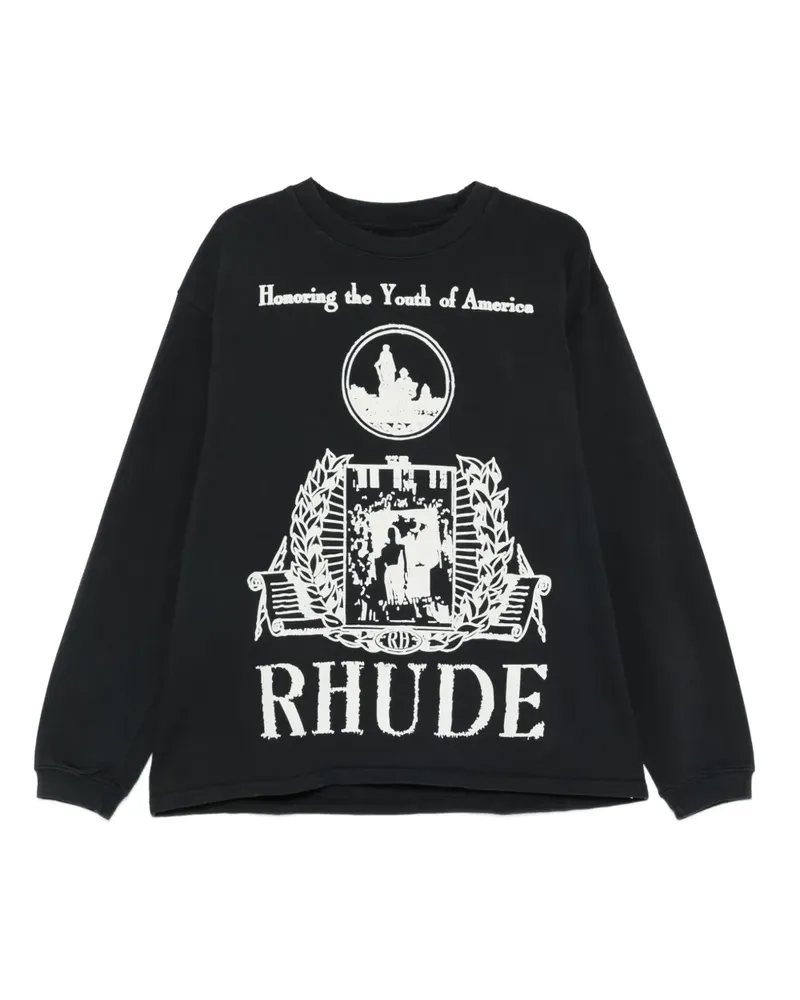 RHUDE Sweatshirt mit grafischem Print - Schwarz Schwarz