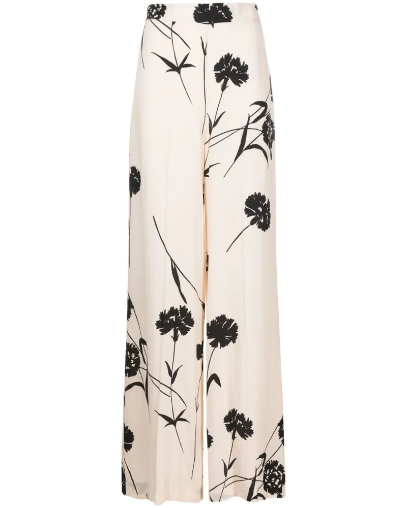 Twin-Set Weite Hose mit Blumen-Print - Nude Nude