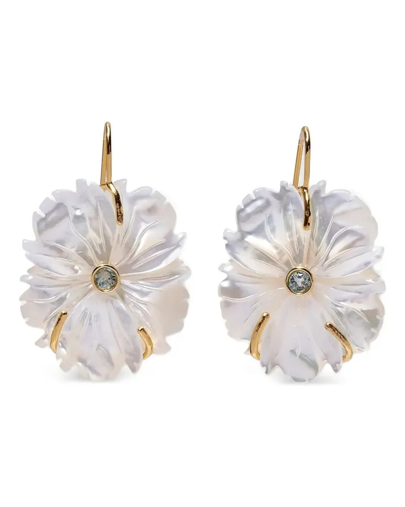 Lizzie Fortunato Shell-Ohrringe mit Blumendetail - Gold Gold