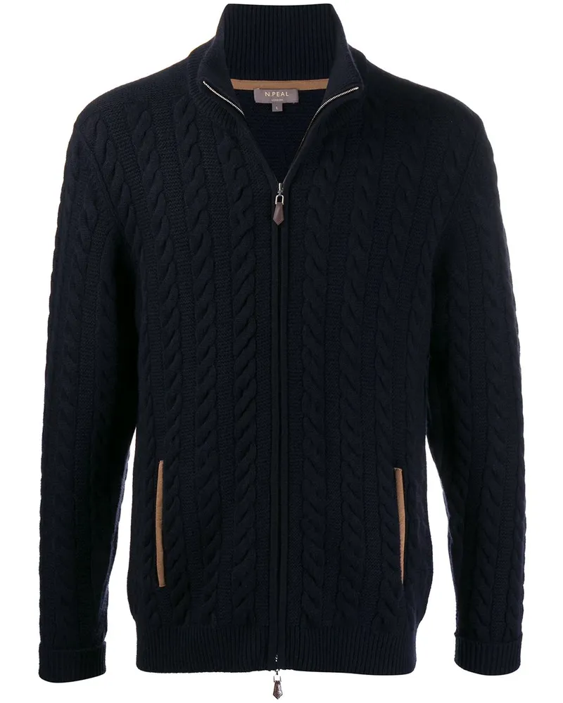 N.Peal long sleeve cable knit sweater - Blau Blau