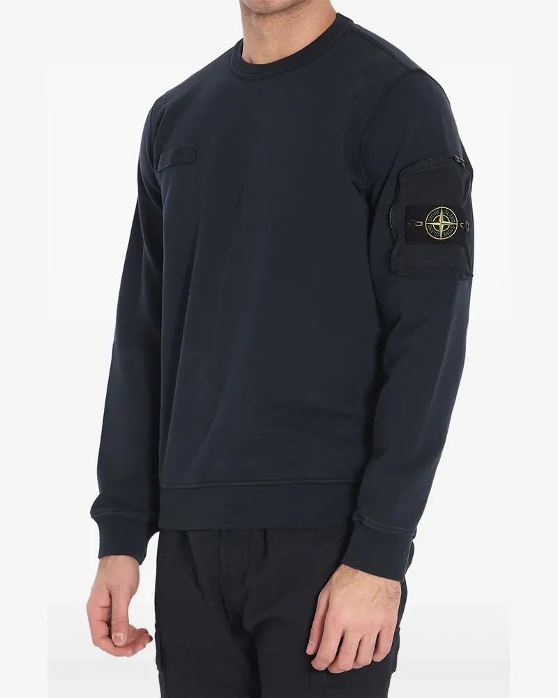 Stone Island Sweatshirt mit Kompass-Patch - Blau Blau