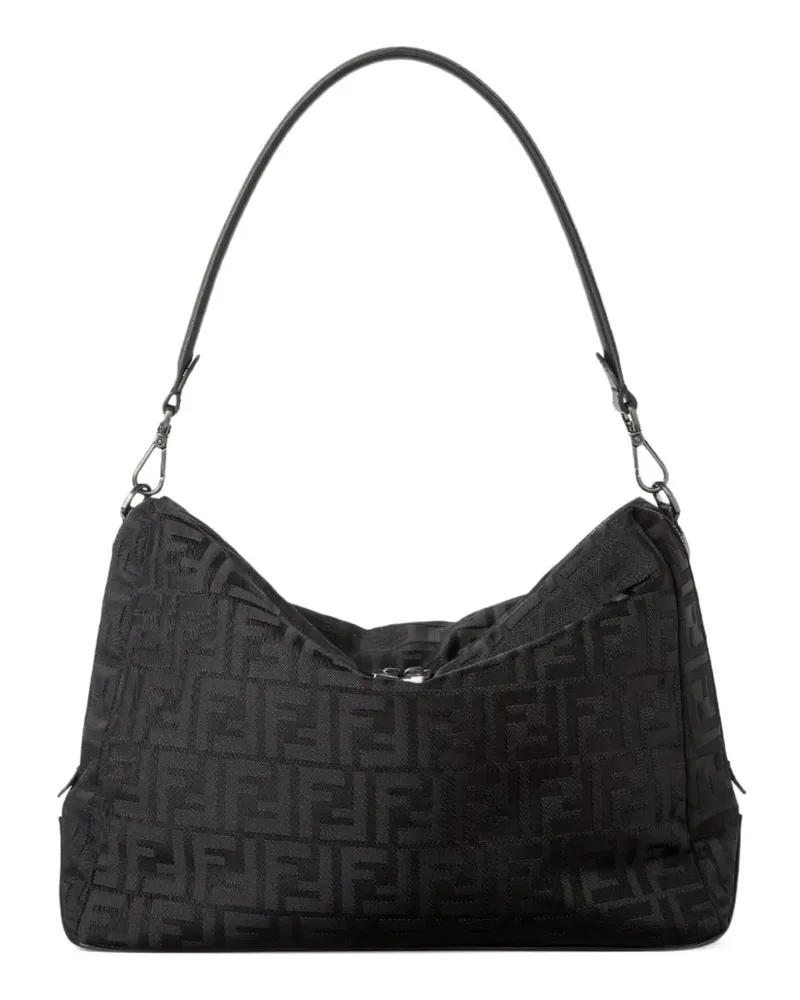 Fendi Große Lui Kuriertasche mit FF-Muster - Schwarz Schwarz