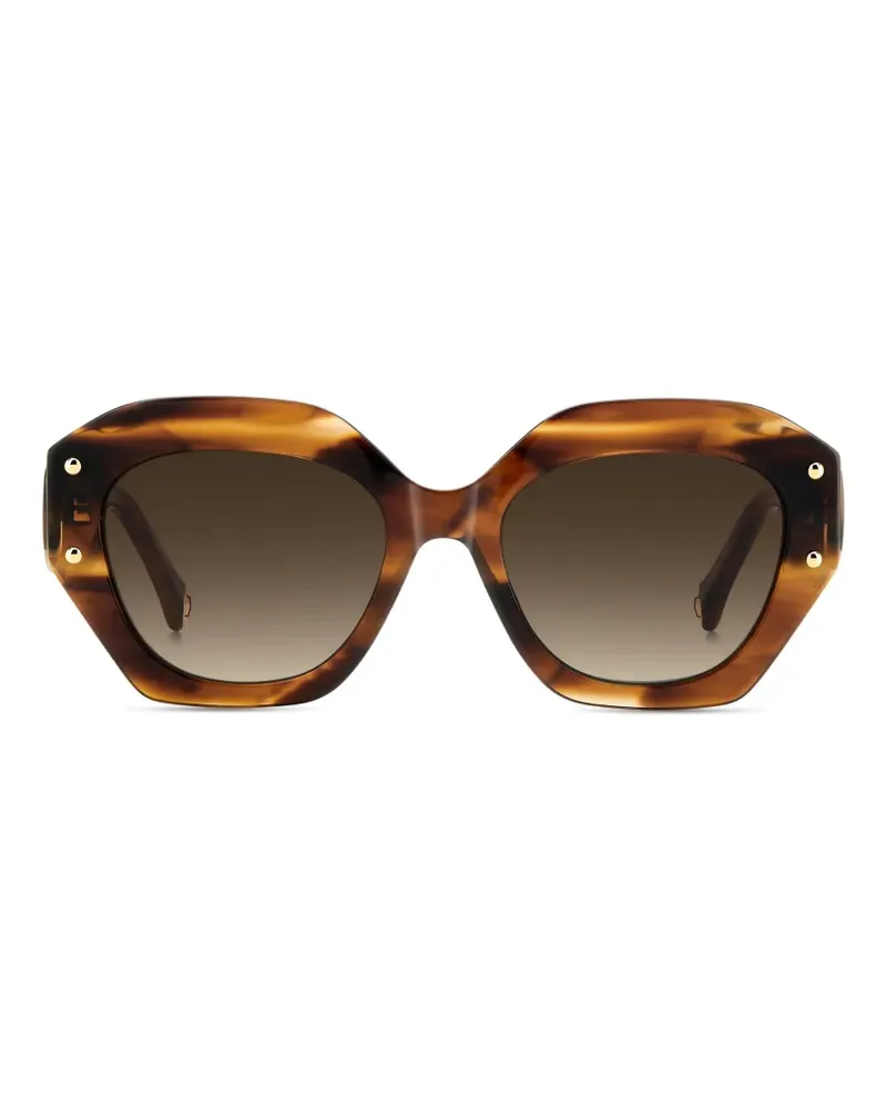 Carolina Herrera New York Sonnenbrille mit geometrischem Gestell - Braun Braun