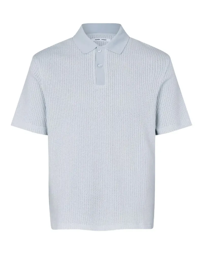 Samsøe & Samsøe Sajase mesh-knit polo shirt - Blau Blau