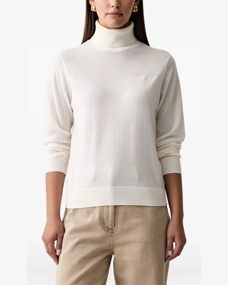 Armani Exchange logo-embroidered roll-neck sweater - Weiß Weiß
