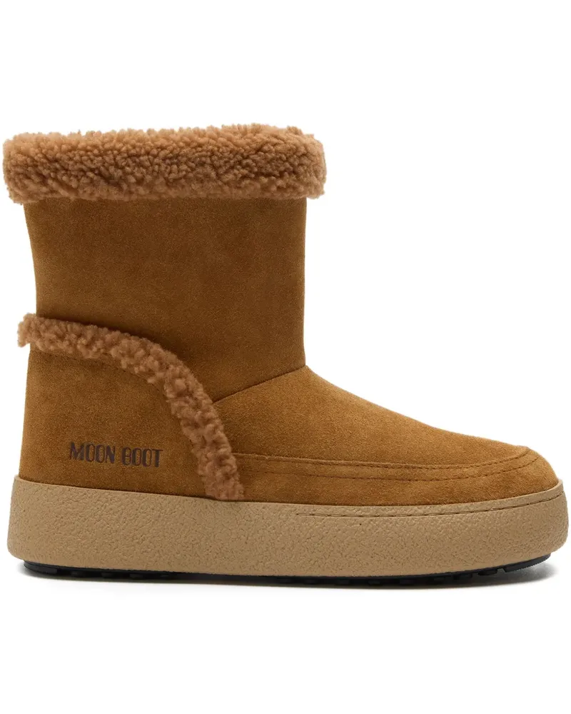 Moon Boot Wildlederstiefel mit Shearling-Besatz - Braun Braun