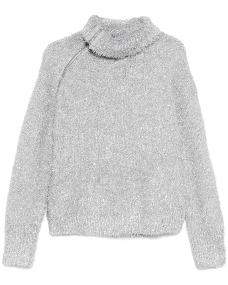 Tout a Coup Pullover mit umgeschlagenem Kragen - Grau Grau