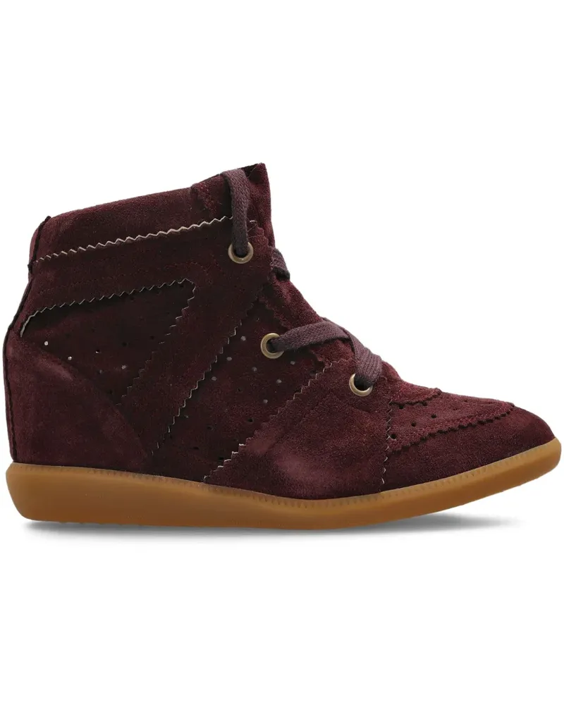 Isabel Marant Bobby Wedge-Sneakers aus Wildleder 50mm - Rot Rot