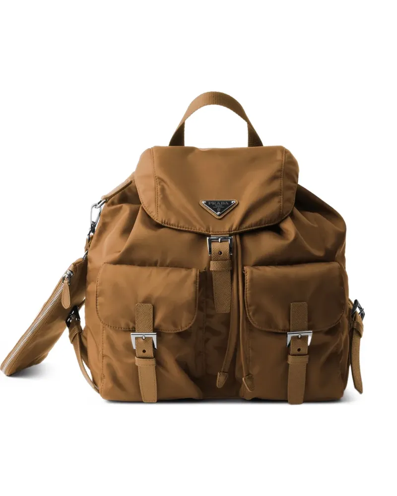 Prada medium Re-Nylon backpack with pouch - Braun Braun