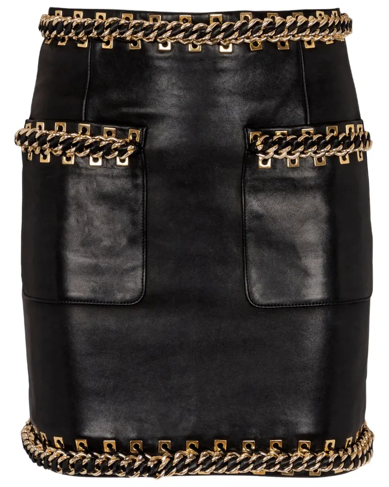 Balmain Minirock mit Kettendetail - Schwarz Schwarz