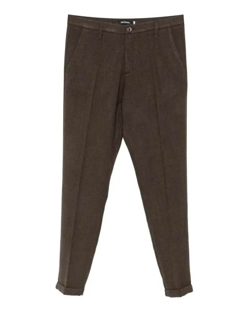 IMPERIAL Hose mit Fischgrätenmuster - Braun Braun