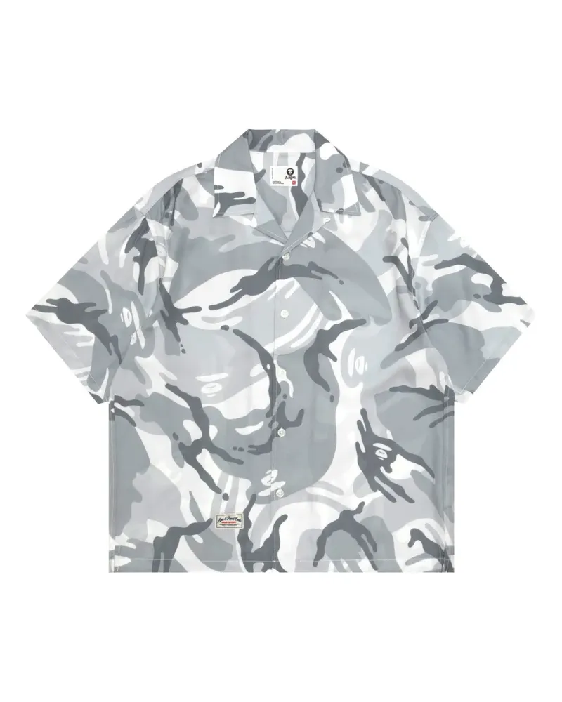 BAPE camouflage-print short-sleeve shirt - Grau Grau