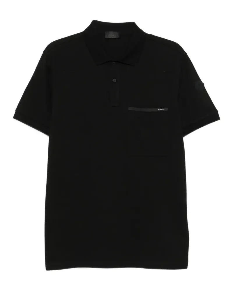 Moncler Poloshirt mit Brusttasche - Schwarz Schwarz