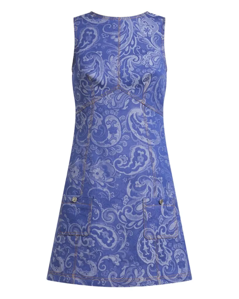 Etro Kleid mit Jacquardmuster - Blau Blau