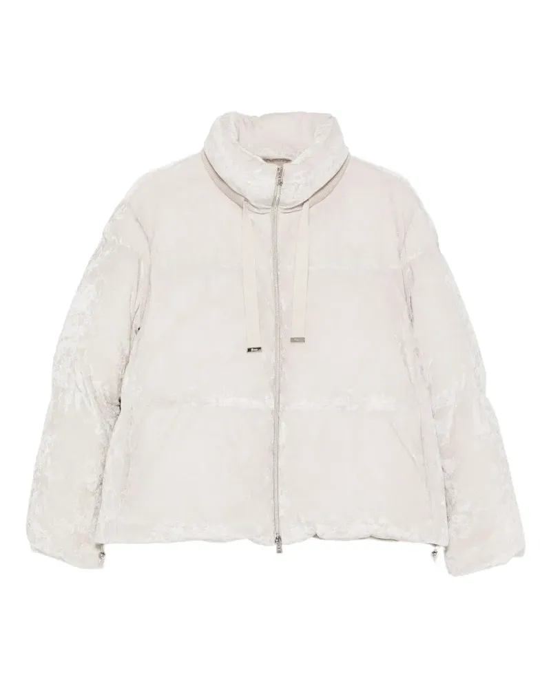 Herno quilted crushed-velvet jacket - Nude Nude