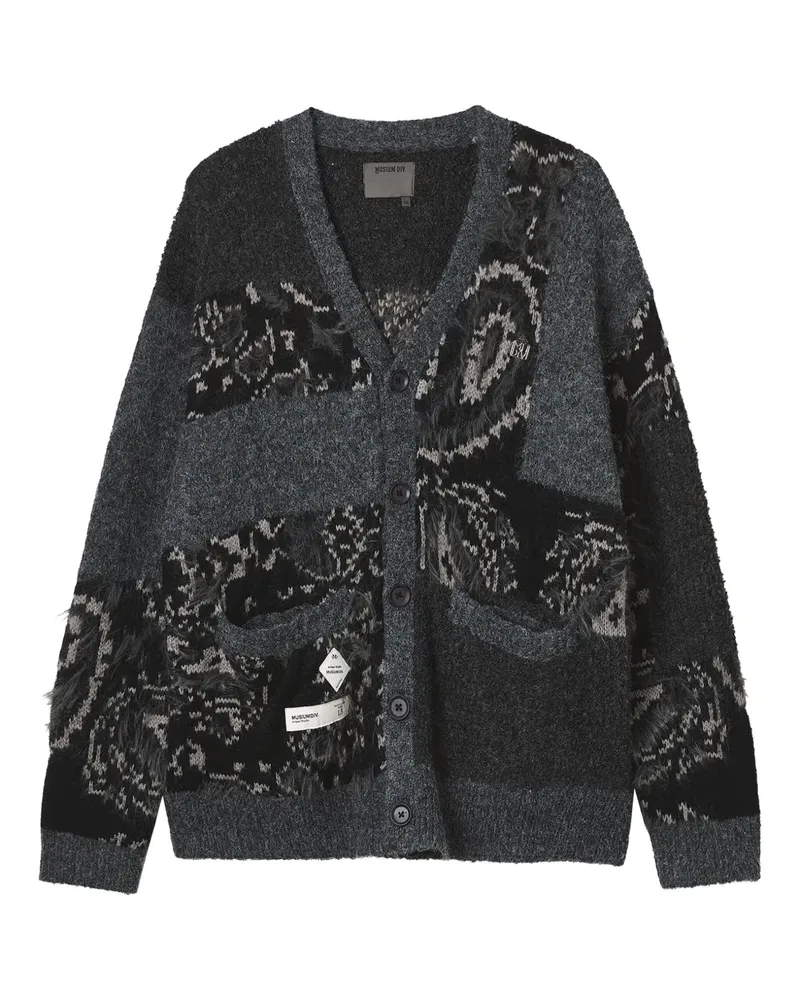 Musium Div. V-neck cardigan - Schwarz Schwarz