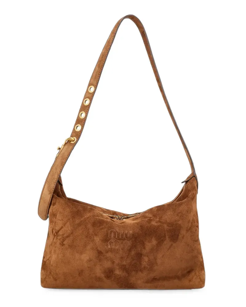 Miu Miu spirit suede bag - Braun Braun