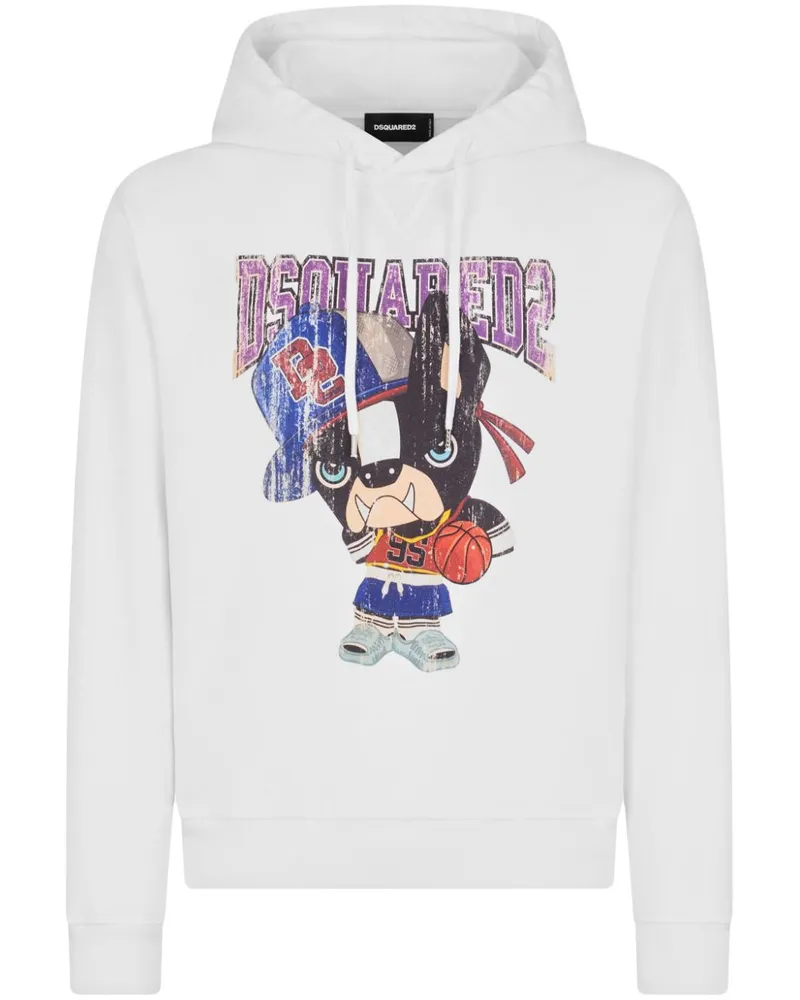 Dsquared2 Hoodie mit grafischem Print - Weiß Weiß