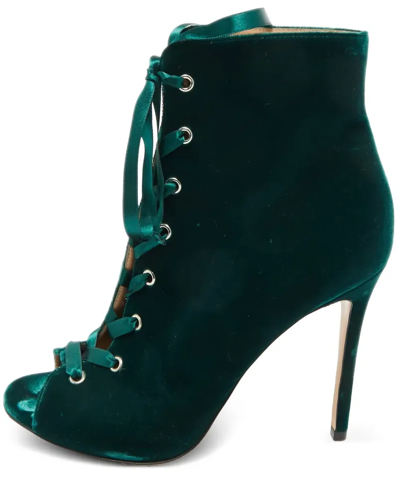 Gianvito Rossi Miral Schnürstiefel aus Samt - Grün Grün