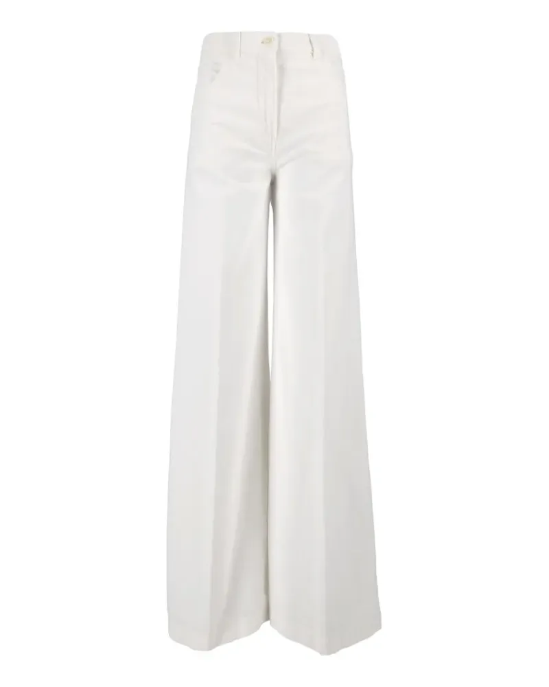 ASPESI High-Waist-Hose mit weitem Bein - Weiß Weiß