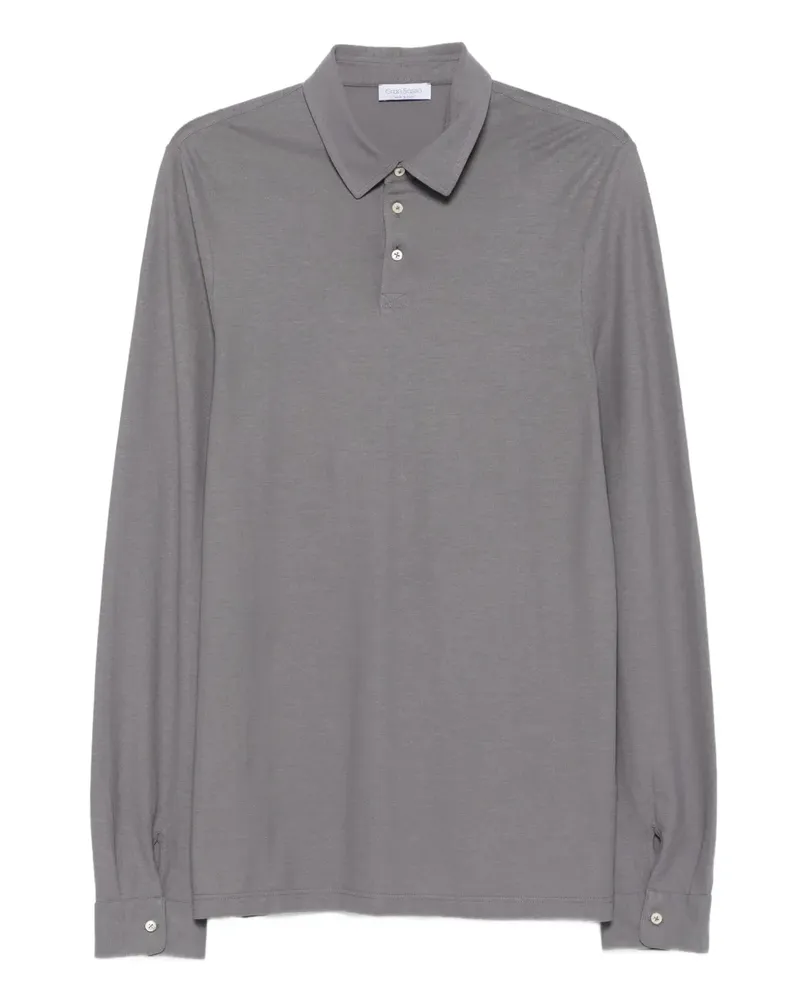 Gran Sasso Poloshirt mit langen Ärmeln - Grau Grau