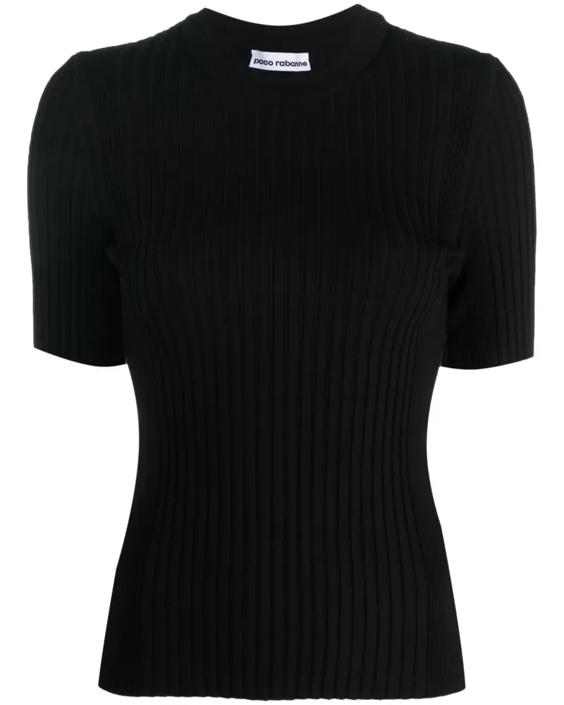 Paco Rabanne Gestricktes T-Shirt - Schwarz Schwarz