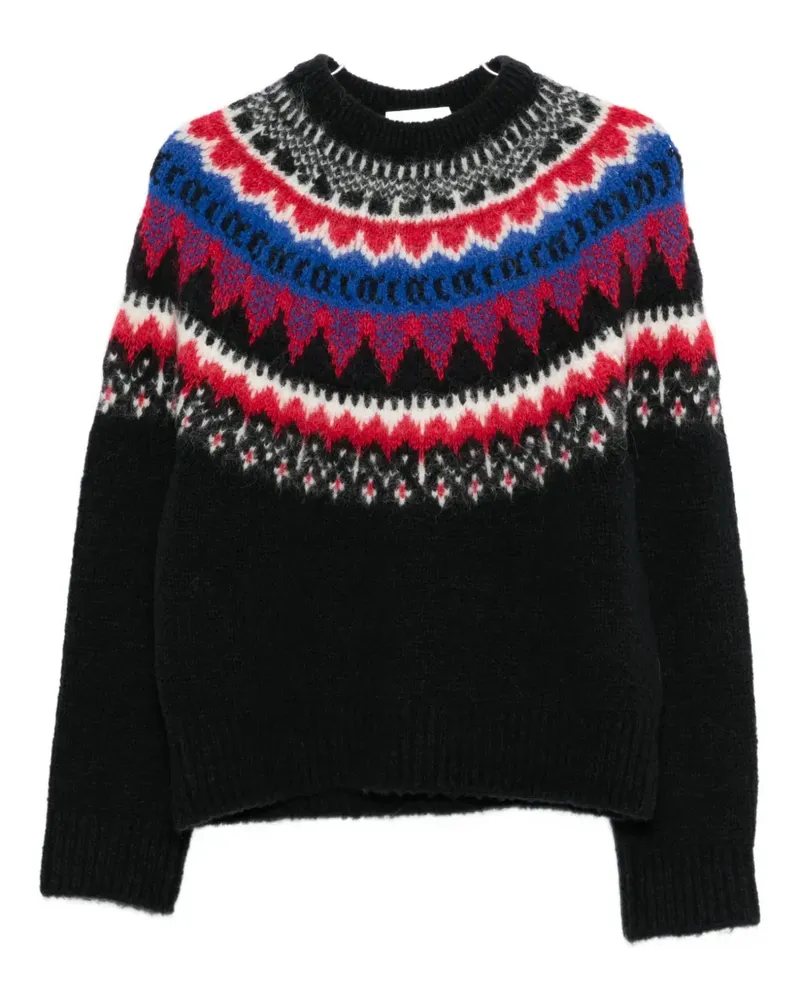 Closed fair-isle sweater - Schwarz Schwarz