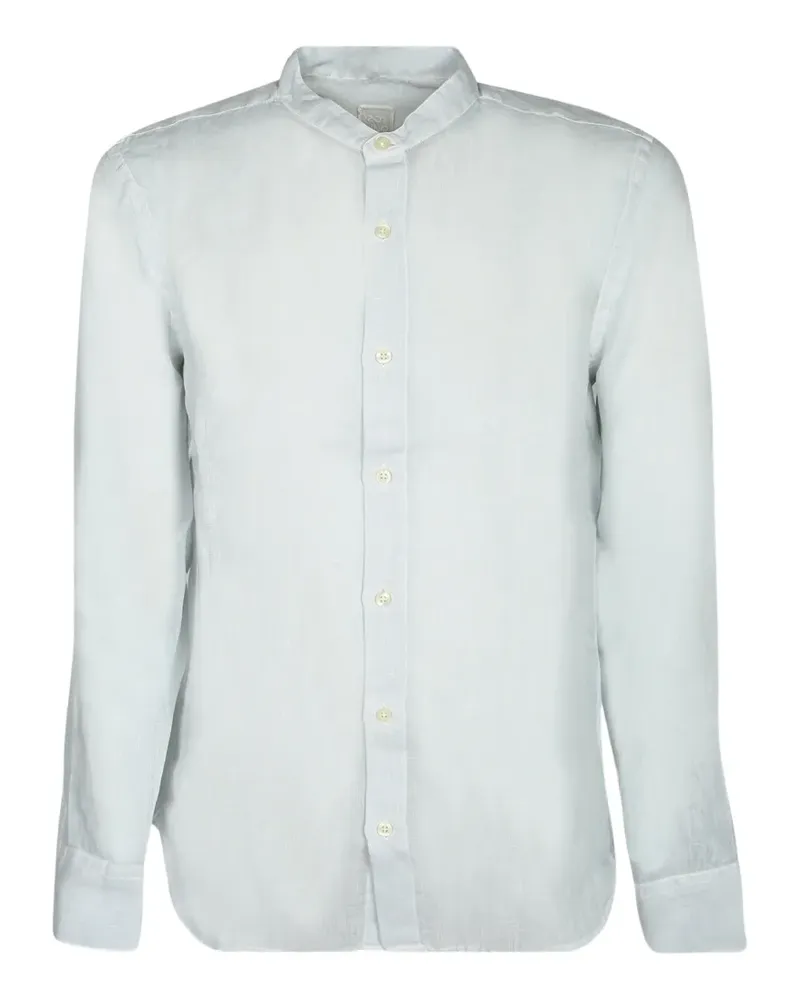 120% Lino long-sleeve mandarin-collar shirt - Blau Blau