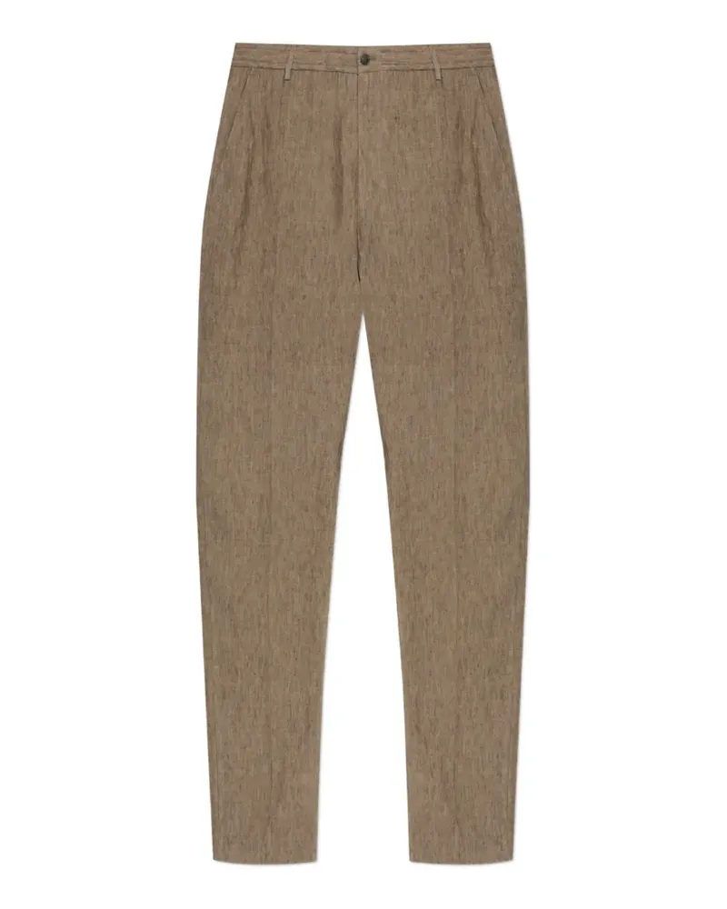 Emporio Armani stitched-seam trousers - Nude Nude