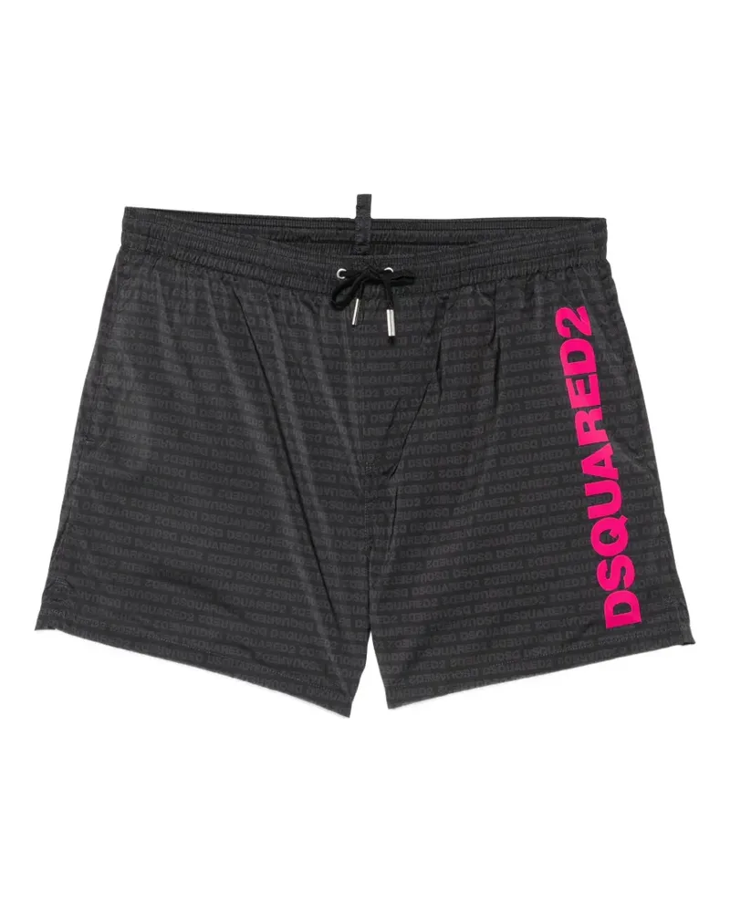 Dsquared2 logo-print drawstring swim shorts - Schwarz Schwarz