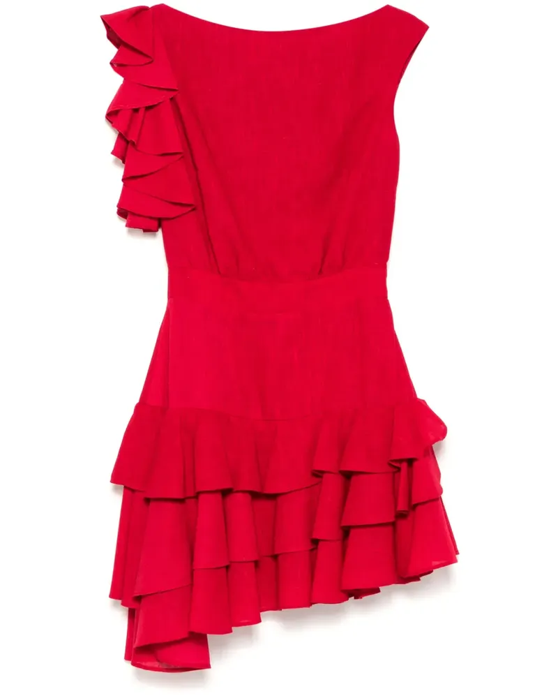 Saiid Kobeisy Kurzes Kleid mit Drapierung - Rot Rot